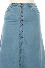 Cassandra Long Button Front Jean Skirt