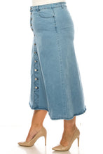 Cassandra Long Button Front Jean Skirt