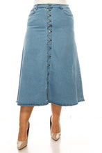 Cassandra Long Button Front Jean Skirt
