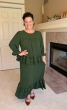 Kimmy Ruffle Skirt (Regular & Plus)-Olive