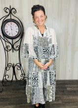 Cheri Patchwork Dress- Black & White