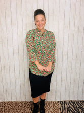 Valarie Green & Coral Top