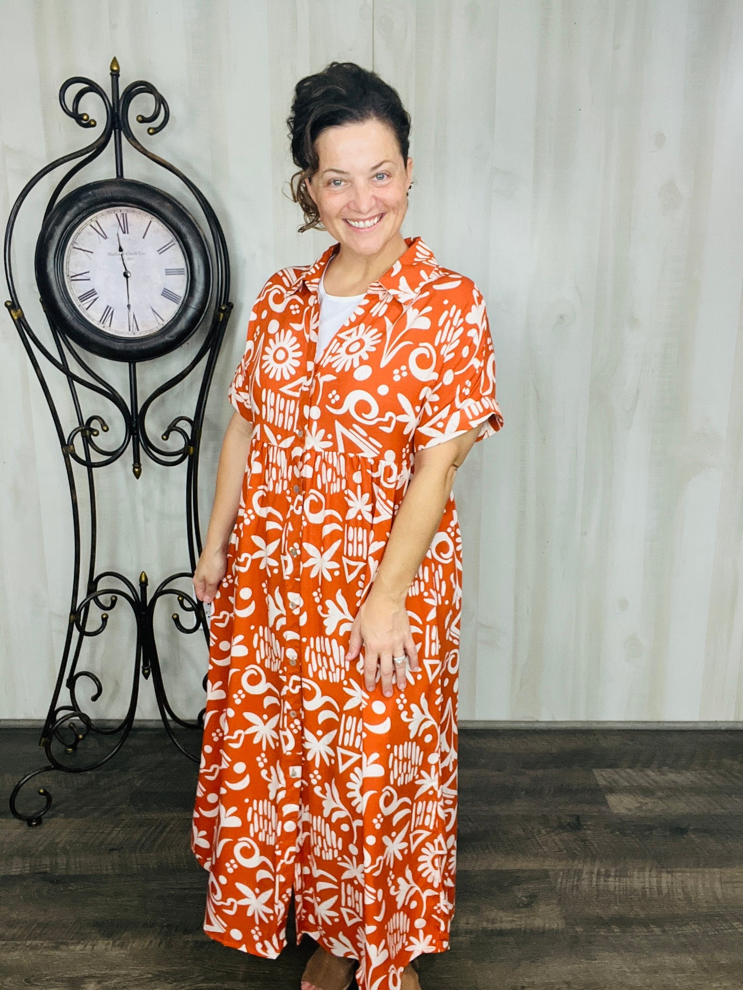 summer sunset dress Floral Flowy lay flat to dry Model is 510 and wears size Small Sunset Whirl | Boho Maxi