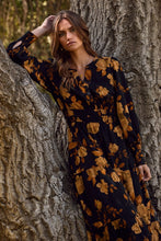 Natasha Smocked Waist Dress- Black Floral