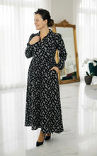 Kaylee Collared Black & Off White Floral Dress