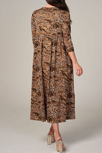 Selena Ruffle Dress- Animal Print