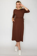 Ribbed Lounge Dress- Chocolate Brown