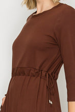 Ribbed Lounge Dress- Chocolate Brown
