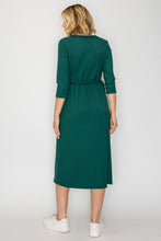 Ribbed Lounge Dress- Hunter Green