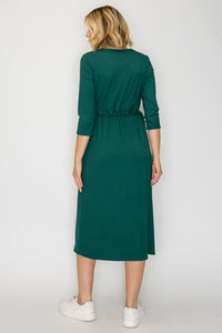 Ribbed Lounge Dress- Hunter Green
