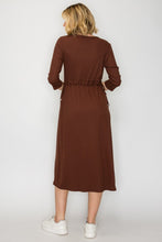 Ribbed Lounge Dress- Chocolate Brown