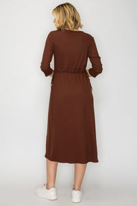 Ribbed Lounge Dress- Chocolate Brown