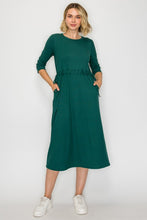 Ribbed Lounge Dress- Hunter Green