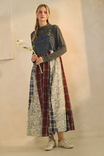 Patchwork & Lace Print Overall/Jumper Dress