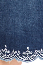 Lacy Detail Jean Skirt-Medium Wash