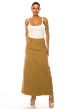 Khaki Twill Long Skirt