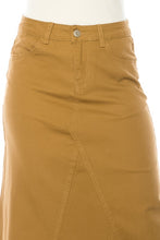 Khaki Twill Long Skirt