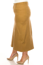 Khaki Twill Long Skirt