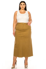 Khaki Twill Long Skirt
