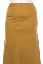 Khaki Twill Long Skirt