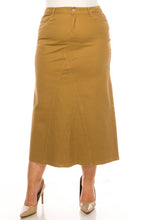 Khaki Twill Long Skirt