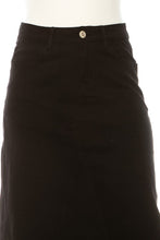 Black Twill Long Skirt