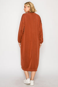 Fabulous Fall Sweatshirt Dress-Copper Bronze