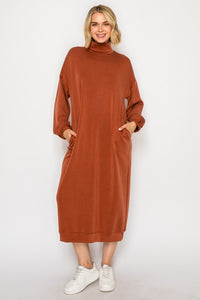 Fabulous Fall Sweatshirt Dress-Copper Bronze