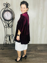 Velvet & Rhinestone Tunic- Teal Green, Plum, or Black