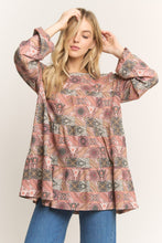 Dani Puff Sleeve Geometric Knit Top