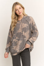 Fanny Gray & Taupe Rose Hoodie