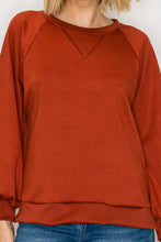 Addie Sweatshirt Style Top- Rust