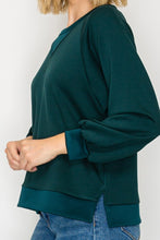 Addie Sweatshirt Style Top- Hunter Green