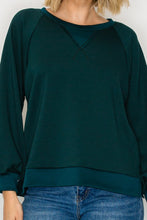 Addie Sweatshirt Style Top- Hunter Green