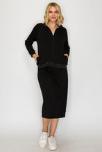 Addie Zip Up Sweatshirt Style Top- Black