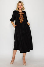 Sonja Leopard Bow Dress- Black