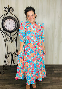 Juliet Teal & Floral Dress
