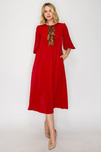 Sonja Leopard Bow Dress-Red