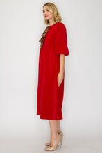 Sonja Leopard Bow Dress-Red