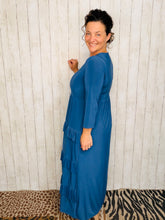 Misty Ruffle Tiered Dress-Denim Blue