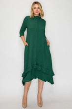 Jaqueline Ruffled Dress-Hunter Green