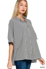 Rylee Black & White Striped Top