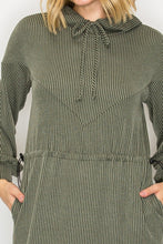 Cozy On Up Ribbed Lounge Dress- Olive