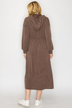 Cozy On Up Ribbed Lounge Dress- Chocolate