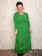 Misty Ruffle Tiered Dress-Emerald
