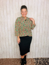 Valarie Green & Coral Top