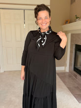 Large Polkadot Scarf-Black or Ivory