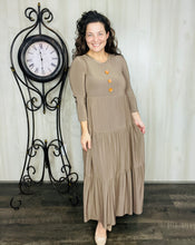 Tonya & Wood Button Dress- Toffee