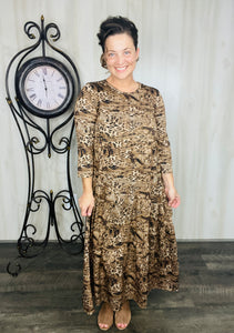 Selena Ruffle Dress- Animal Print