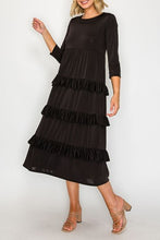Misty Ruffle Tiered Dress-Black